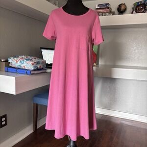 LuLaRoe Hi Lo Carly Tshirt Dress  Womens Small Magenta Butter Soft Casual Resort